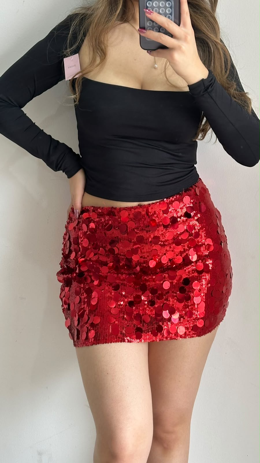 Falda brillosa