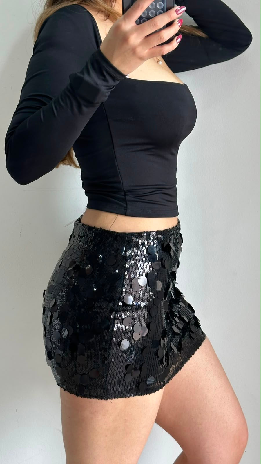 Falda brillosa