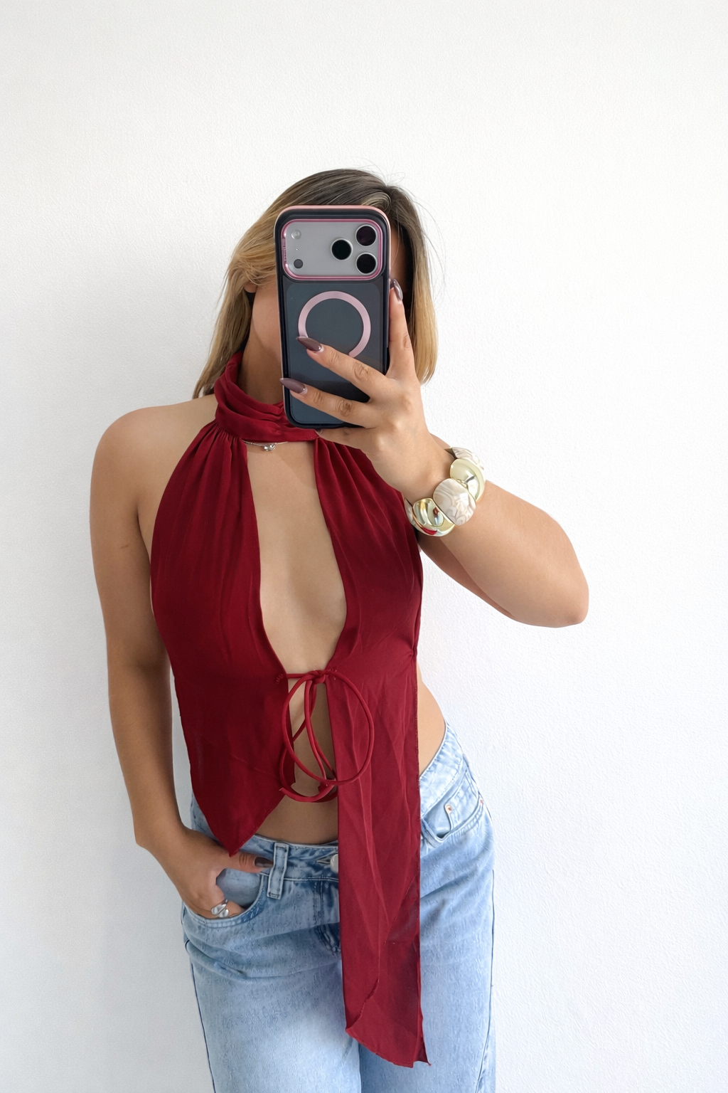 Top  tiras Asimétrico